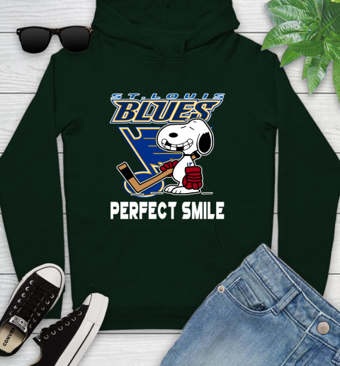 NHL St.Louis Blues Snoopy Perfect Smile The Peanuts Movie Hockey T Shirt Youth Hoodie 14