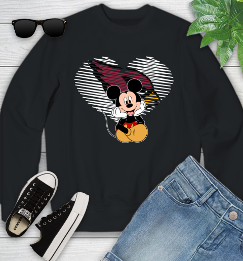 NFL Arizona Cardinals The Heart Mickey Mouse Disney Football T Shirt_000 Youth Sweatshirt
