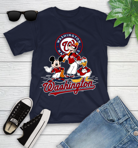 MLB Washington Nationals Mickey Mouse Donald Duck Goofy Baseball T Shirt Youth T-Shirt 2