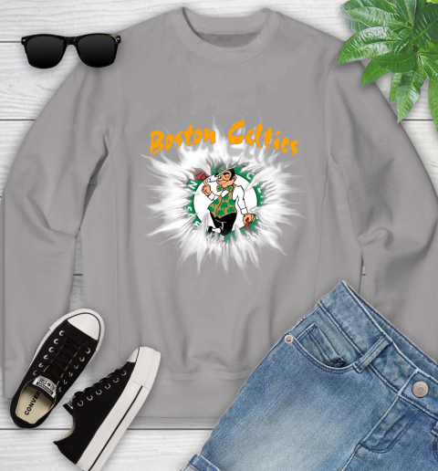 Boston Celtics NBA Basketball Rip Sports Youth Sweatshirt 3
