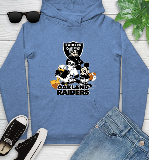 NFL Oakland Raiders Mickey Mouse Donald Duck Goofy Football Shirt Youth Hoodie 13
