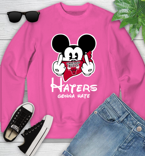 NBA Chicago Bulls Haters Gonna Hate Mickey Mouse Disney Basketball T Shirt Youth Sweatshirt 6