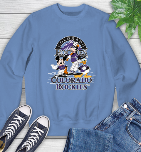 MLB Colorado Rockies Mickey Mouse Donald Duck Goofy Baseball T Shirt Sweatshirt 11