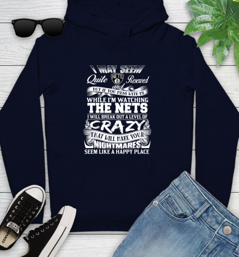 Brooklyn Nets NBA Basketball Don't Mess With Me While I'm Watching My Team Youth Hoodie 3