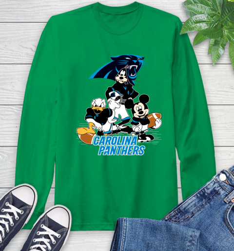 NFL Carolina Panthers Mickey Mouse Donald Duck Goofy Football Shirt Long Sleeve T-Shirt 8