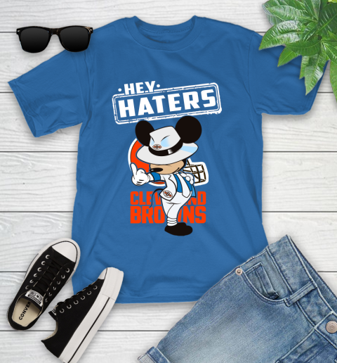 NFL Hey Haters Mickey Football Sports Cleveland Browns Youth T-Shirt 12