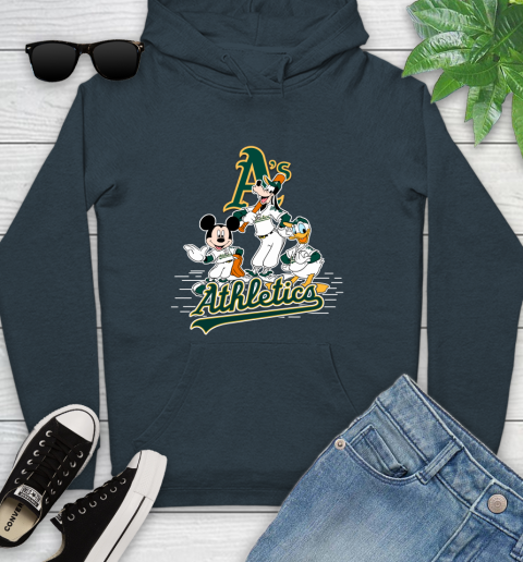 MLB Oakland Athletics Mickey Mouse Donald Duck Goofy Baseball T Shirt Youth Hoodie 10