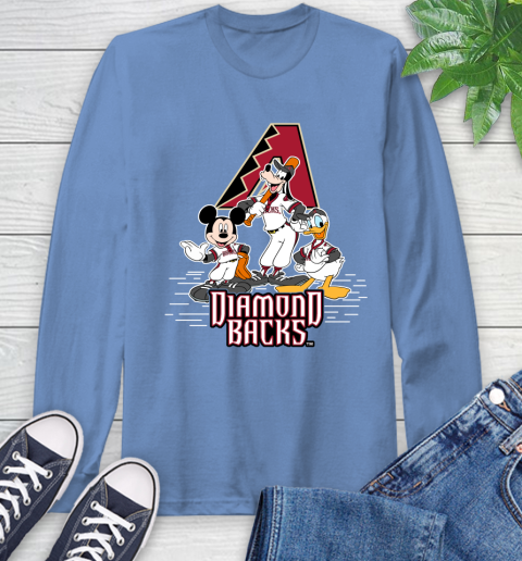 MLB Arizona Diamondbacks Mickey Mouse Donald Duck Goofy Baseball T Shirt Long Sleeve T-Shirt 12