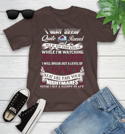 Colorado Avalanche NHL Hockey Don't Mess With Me While I'm Watching My Team Youth T-Shirt 7