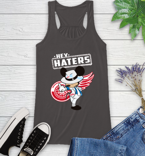 NHL Hey Haters Mickey Hockey Sports Detroit Red Wings Racerback Tank 11