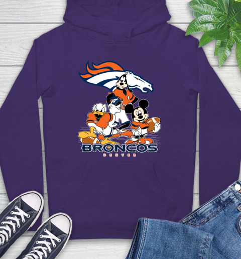 NFL Denver Broncos Mickey Mouse Donald Duck Goofy Football Shirt Hoodie 5