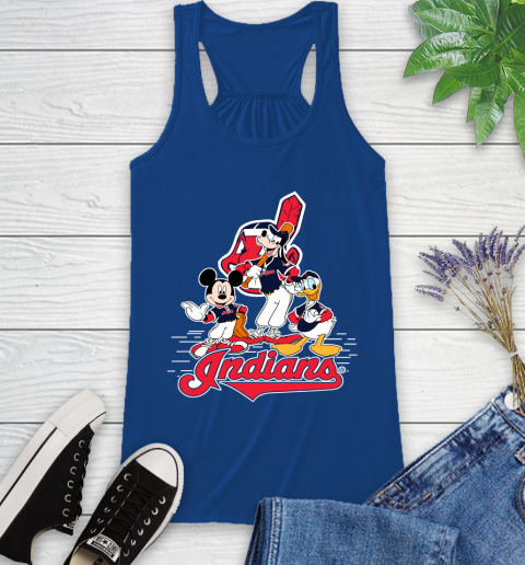 MLB Cleveland Indians Mickey Mouse Donald Duck Goofy Baseball T Shirt Racerback Tank 8