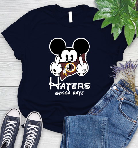 NFL Washington Redskins Haters Gonna Hate Mickey Mouse Disney Football T Shirt Women's T-Shirt 2