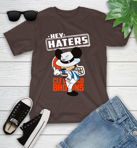 NFL Hey Haters Mickey Football Sports Cleveland Browns Youth T-Shirt 7