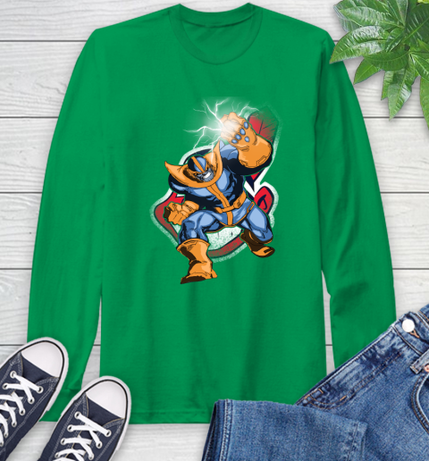 Cleveland Indians MLB Baseball Thanos Avengers Infinity War Marvel Long Sleeve T-Shirt 8