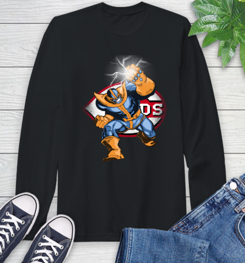 Cincinnati Reds MLB Baseball Thanos Avengers Infinity War Marvel Long Sleeve T-Shirt