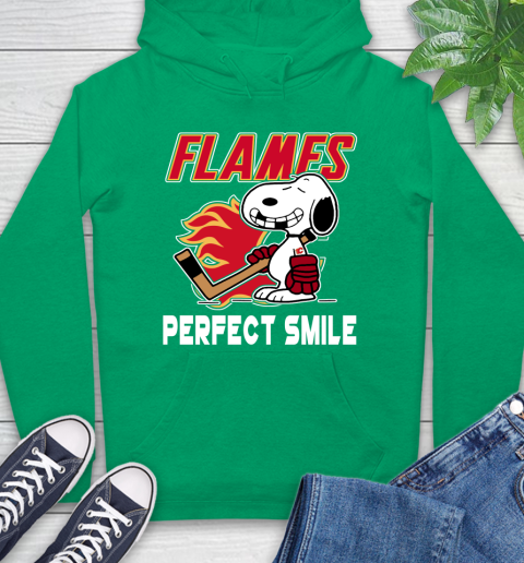 NHL Calgary Flames Snoopy Perfect Smile The Peanuts Movie Hockey T Shirt Hoodie 8