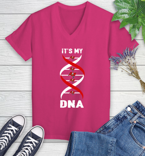 Tampa Bay Buccaneers NFL Football It's My DNA Sports Women's V-Neck T-Shirt 9