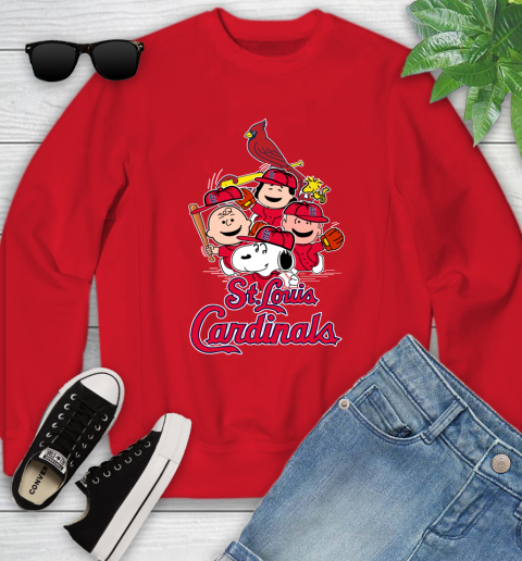 MLB St.Louis Cardinals Snoopy Charlie Brown Woodstock The Peanuts Movie Baseball T Shirt_000 Youth Sweatshirt 8