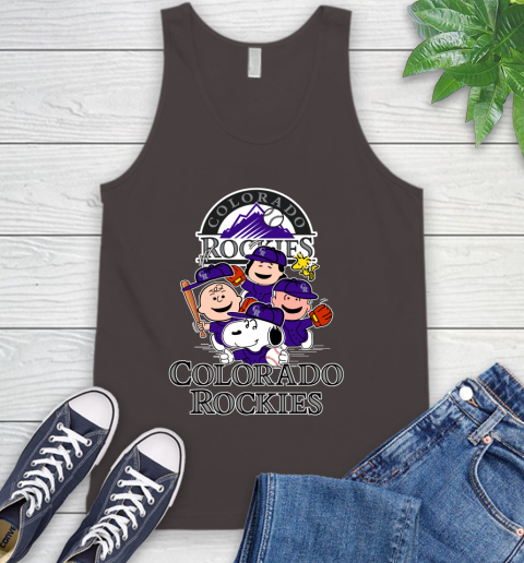 MLB Colorado Rockies Snoopy Charlie Brown Woodstock The Peanuts Movie Baseball T Shirt_000 Tank Top 6