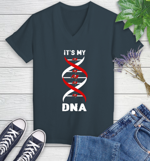 Tampa Bay Buccaneers NFL Football It's My DNA Sports Women's V-Neck T-Shirt 8