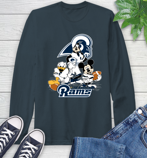 NFL Los Angeles Rams Mickey Mouse Donald Duck Goofy Football Shirt Long Sleeve T-Shirt 9