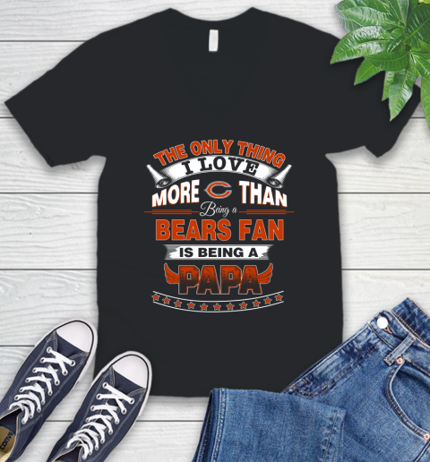 NFL The Only Thing I Love More Than Being A Chicago Bears Fan Is Being A Papa Football V-Neck T-Shirt