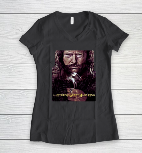Great Maga King  THE RETURN OF THE GREAT MAGA KING Women's V-Neck T-Shirt 4