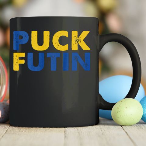 Ukraine Shirt Puck Futin Meme I Stand With Ukraine Ukrainian Lover Support Ceramic Mug 11oz