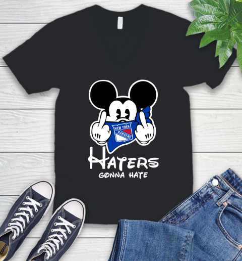 NHL New York Rangers Haters Gonna Hate Mickey Mouse Disney Hockey T Shirt V-Neck T-Shirt
