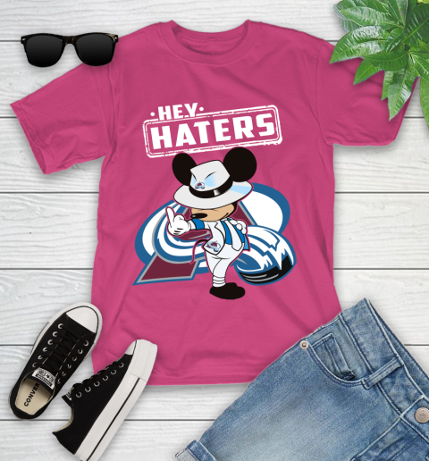 NHL Hey Haters Mickey Hockey Sports Colorado Avalanche Youth T-Shirt 11