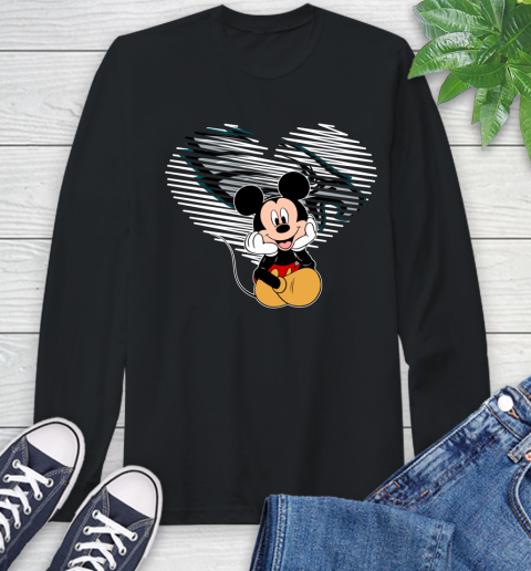 NFL Philadelphia Eagles The Heart Mickey Mouse Disney Football T Shirt_000 Long Sleeve T-Shirt
