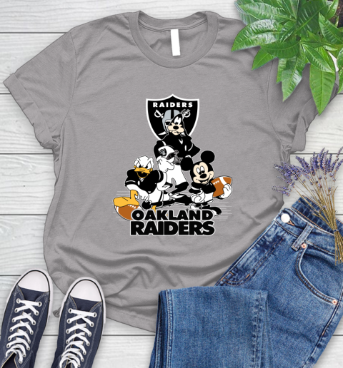 NFL Oakland Raiders Mickey Mouse Donald Duck Goofy Football Shirt Women's T-Shirt 5