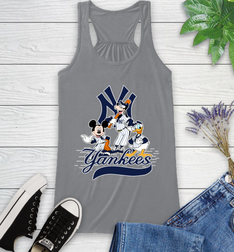 MLB New York Yankees Mickey Mouse Donald Duck Goofy Baseball T Shirt Racerback Tank 4