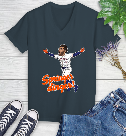 Houston Springer Dinger Fan Shirts Women's V-Neck T-Shirt 8