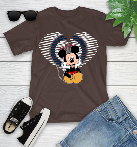 NHL Winnipeg Jets The Heart Mickey Mouse Disney Hockey Youth T-Shirt 7