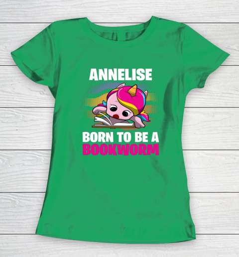 Annelise Born To Be A Bookworm Unicorn Women's T-Shirt 12