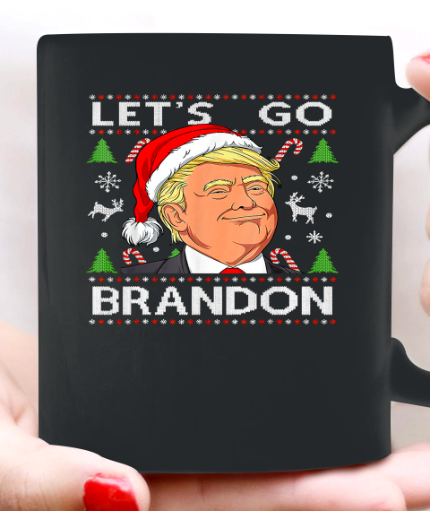 Funny Let's Go Brandon Trump Christmas Vintage Ugly Ceramic Mug 11oz