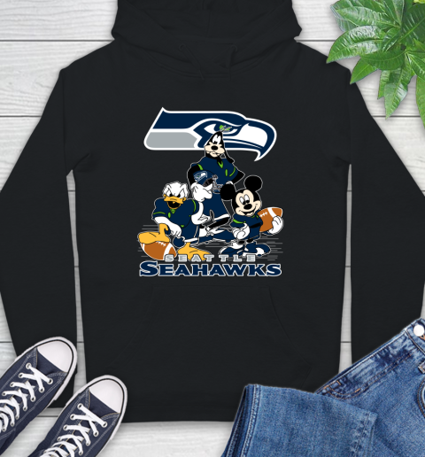NFL Seattle Seahawks Mickey Mouse Donald Duck Goofy Football Shirt Hoodie
