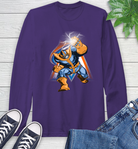 Miami Marlins MLB Baseball Thanos Avengers Infinity War Marvel Long Sleeve T-Shirt 5