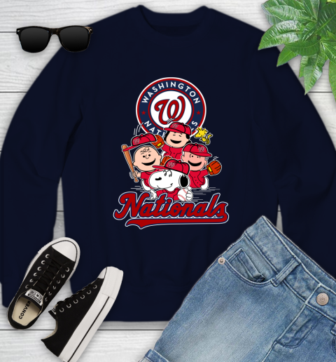MLB Washington Nationals Snoopy Charlie Brown Woodstock The Peanuts Movie Baseball T Shirt_000 Youth Sweatshirt 2