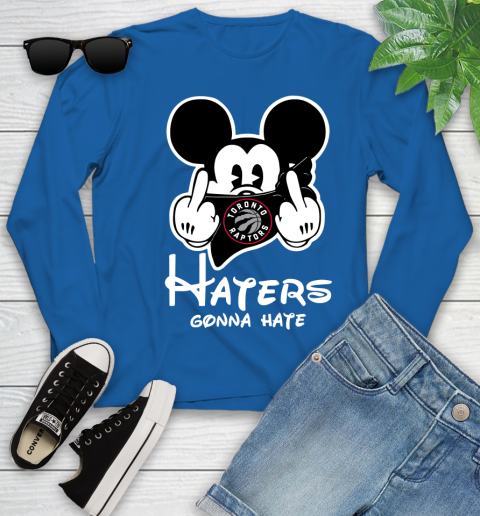 NBA Toronto Raptors Haters Gonna Hate Mickey Mouse Disney Basketball T Shirt Youth Long Sleeve 10