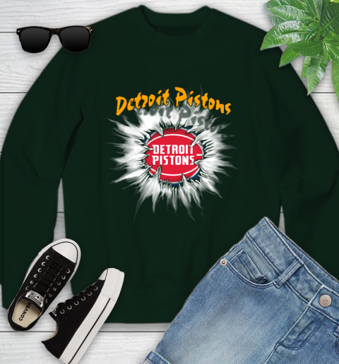Detroit Pistons NBA Basketball Rip Sports Youth Sweatshirt 9
