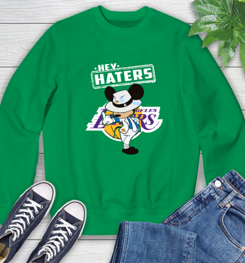 NBA Hey Haters Mickey Basketball Sports Los Angeles Lakers Sweatshirt 7