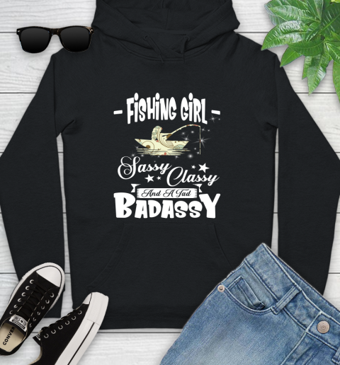 Fishing Girl Sassy Classy And A Tad Badassy Youth Hoodie