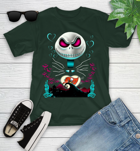 NFL Tampa Bay Buccaneers Jack Skellington Sally The Nightmare Before Christmas Football Youth T-Shirt 5