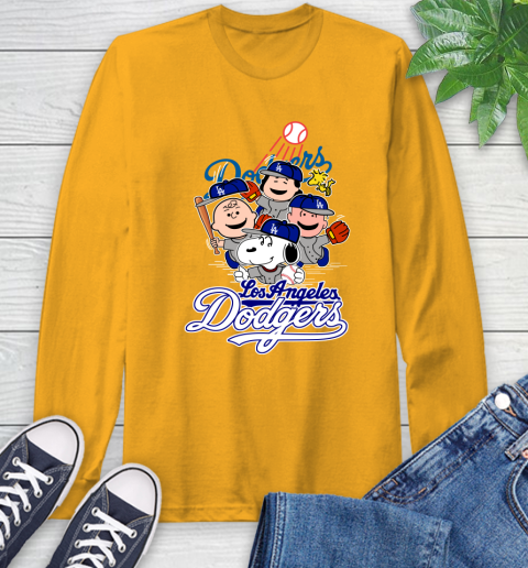 MLB Los Angeles Dodgers Snoopy Charlie Brown Woodstock The Peanuts Movie Baseball T Shirt_000 Long Sleeve T-Shirt 2
