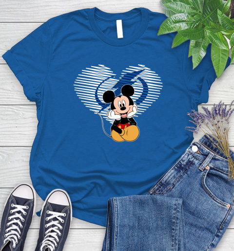 NHL Tampa Bay Lightning The Heart Mickey Mouse Disney Hockey Women's T-Shirt 12