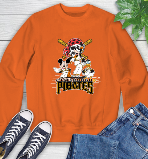 MLB Pittsburgh Pirates Mickey Mouse Donald Duck Goofy Baseball T Shirt Sweatshirt 3