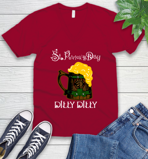 NBA Toronto Raptors St Patrick's Day Dilly Dilly Beer Basketball Sports V-Neck T-Shirt 7